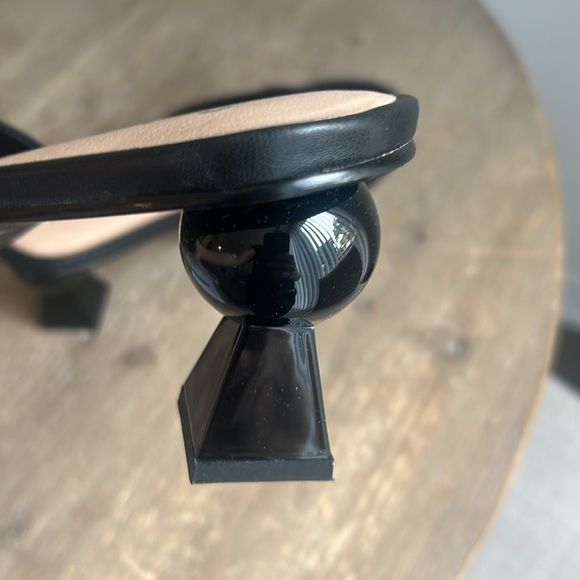 Penningtons Geometric Block Heel Slip On Sandal Black Size 12 WW - Picture 9 of 16